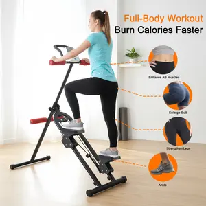 Vertical Climber & Stair Stepper for Full-Body Workout – Compact Home Cardio Machine with LCD Display, Handlebars and Pedals, Ideal for Men & Women