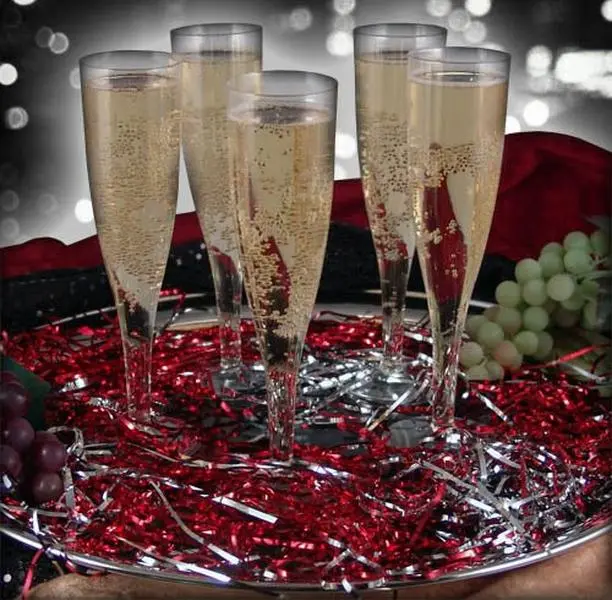 Disposable Plastic Tall Stemmed Champagne Flutes - 10-Piece 5oz Crystal-Like Cost-Effective Set, Kitchen Drinkware for Party Supplies, Disposable Tableware Set