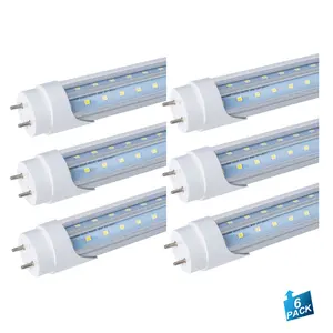 HOLDWILL T8 Led Tube Bulbs Dual-Rows V Shaped Led with G13 Cap for T10 T12 Indoor Light Fixture Replacement, Dual-End Power