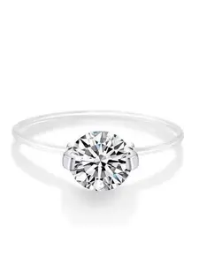 Ultra Invisible Transparent Fishing Line Sparkling Diamond Ring for Women 6mm & 8mm Sizes Simple Versatile High-End Niche Light Luxury Elastic Index Finger Ring