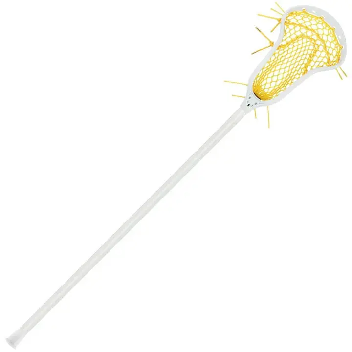 Women's StringKing Pro 2 White/Yellow Complete Lacrosse Defense Stick - Highest Quality Carbon Fiber, Soft-Touch Coating, Better Feel, Gradual Offset, Improved Control, Wider Face-Shape, Unmatched Consistency for Defense Play in Any Conditions