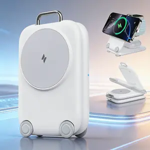 2026 Portable Fast Wireless Charging Station for Apple Devices, Magnetic 3-in-1 MagSafe Travel Charger Stand for iPhone 17/16/15/14/13/12 Pro Max Plus, Apple Watch & AirPods 4/3/2 Pro, Ideal Birthday & Festival Gift for Parents and Friends