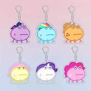 1/6pcs The cute horse Keychain Set has an elegant appearance and is made of acrylic material. It is suitable for use as a key ring for keys, bags, etc., and can also be used as a pendant as a gift for Teacher's Day, the start of a new semester