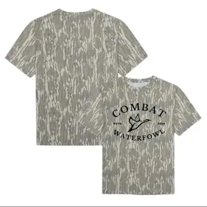 Combat Waterfowl Bottomland Camo Tee - Original Stretchy T-Shirt for Men, 3D Camo Style T-Shirt, Fanmade Design, Mossy Oak Camo Shirt,, Gift For Men