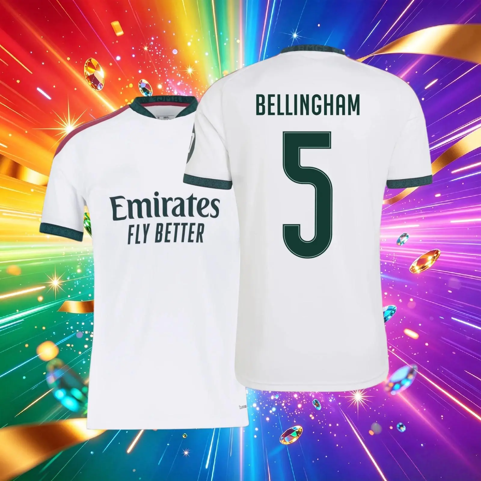 26 27 Home White No.5 Bellingham Short Sleeves Soccer Jersey Fans Version