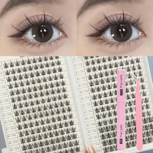 320 eyelash book adhesive set+double head water dispenser+special clip - DIY natural, anime, cross, cluster and fluffy style eyelash extension - suitable for beginners in C roll, reusable - mixed length 11-13mm