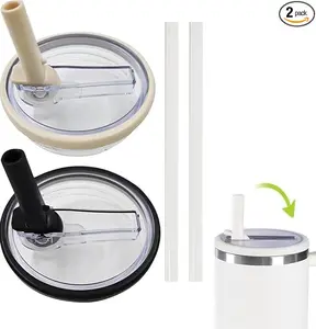 HydroJug 2 PCS 40 oz Replaceable Tumbler FlipStraw Lid Replacement with Reusable Cover, SpillProof Splash Resistant, Pink*2