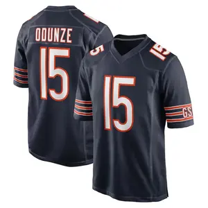 Chicago Odunze 15 Navy/Orange/White Football Player Game Jerseys, Sports Stitched T-shirts Top for Men Women Youth Boys Girls
