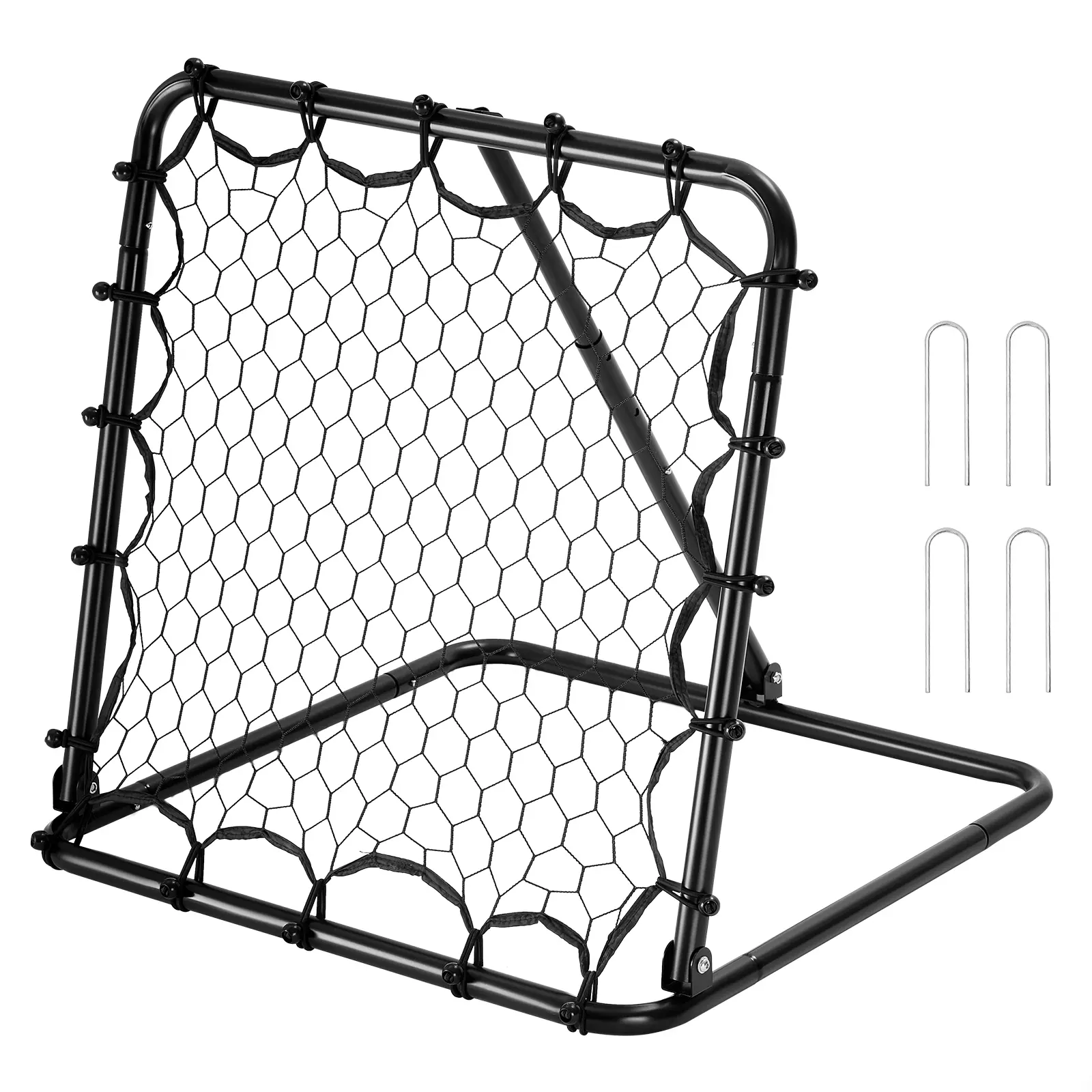 【summerfinds】VEVOR Soccer Rebounder Net, 34x34 Inch Portable Football Goal for Kids, Foldable Kick-Back Training Equipment with PE Net and Adjustable Angles, Football Football Nets
