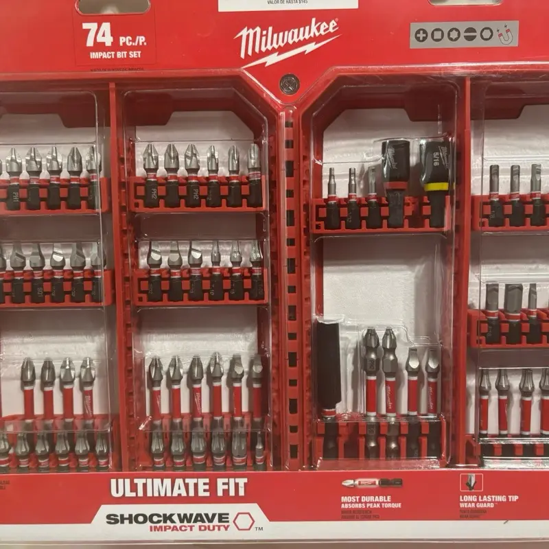Impact Bit Set 74pc  Milwaukee Shockwave Ultimate Fit / Long lasting tip