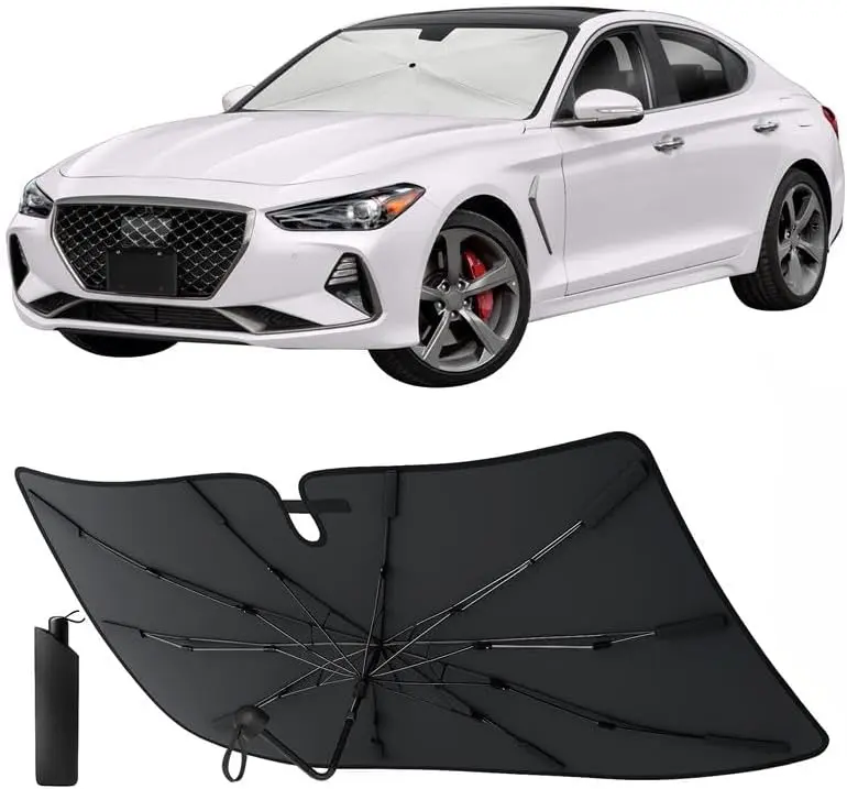 EcoNour Premium Car Windshield Sun Shade - 52"x31" Foldable 4-Layer Reflective Anti-Ultraviolet Cover, UV-Blocking Front Window Blocker with Enhanced Cooling Tech, Car Accessories for Sedans & Hatchbacks, Accessories For Car