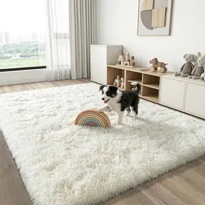BLIOWL Ivory High-End Plush Rug Ultra Soft Anti-Slip Stain Resistant Easy Clean Modern Luxury Carpet For Living Bedroom Dining Rooms US Local Shipping