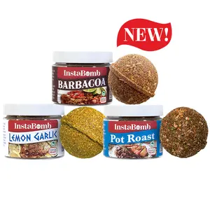 InstaBomb Variety Pack - 3 Jars! Mexican Barbacoa (feeds 9), Greek Lemon Garlic (feeds 8) and American Pot Roast (feeds 6). Makes a great gift!