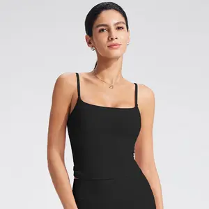 Brushed Back Spaghetti Strap Exercise Vest