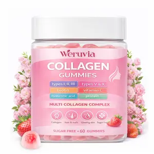 Multi Collagen Gummies (Type I, II, III, V & X) — 60 Count | With Biotin, Hyaluronic Acid & Vitamin C | Supports Skin, Hair, Nails & Joints | Pomegranate Berry | Sugar-Free, Non-GMO