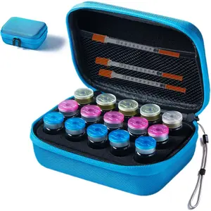 🩸 9/15-Slot Insulin Fridge Storage Holder| Blue| Fits Short 10ml U-100 Vials Makeup Tool Organizer Machine Washable Organizer