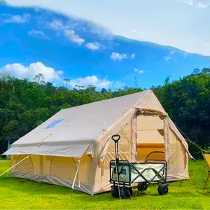 Senleetoo Inflatable Cabin Pop-Up Tent for Camping, 12m² Footprint, 8-10 Person Oxford Fabric Family Shelter, Weatherproof, Dual Doors, Easy-Setup Outdoor Tents for Camping