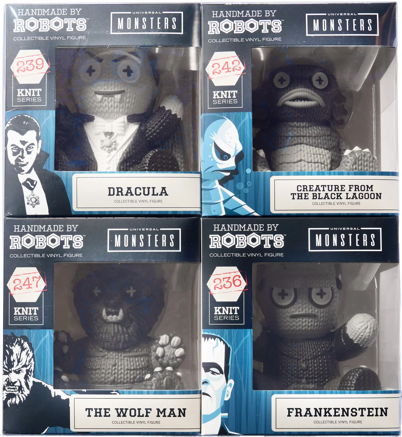 Universal Monsters 4-Pack Vinyl Figure – Handmade by Robots  [COLLECTIBLES] Vinyl Figure, Collectible