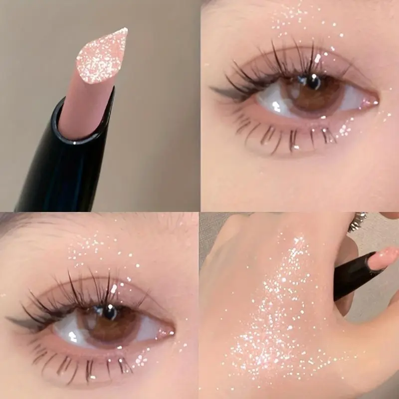 Herorange Shimmer Highlighting Pen, Multi-Use Sparkling Eyeshadow & Eyeliner Stick, 6-Color Options for Radiant Eye Makeup, Glitter Eyeshadow Stick, Eyeshadow And Highlighter, Glitter Beauty