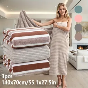 3pcs Star and Stripe Bath Towel Set - Highly Absorbent, Quick-drying, Durable, Soft, and Stylish - Perfect for Home, Beach, and Outdoor Use - Ideal Holiday Gift, Beach Towel, and Washcloth