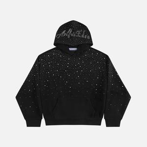 Aelfric Eden Rhinestone Pullover Hoodie Vintage Washed Unisex Y2K Loose Fit Fall Fashion with Pockets Casual Menswear Black Long Sleeve Top Stylish Outfit,father'sdaygifts
