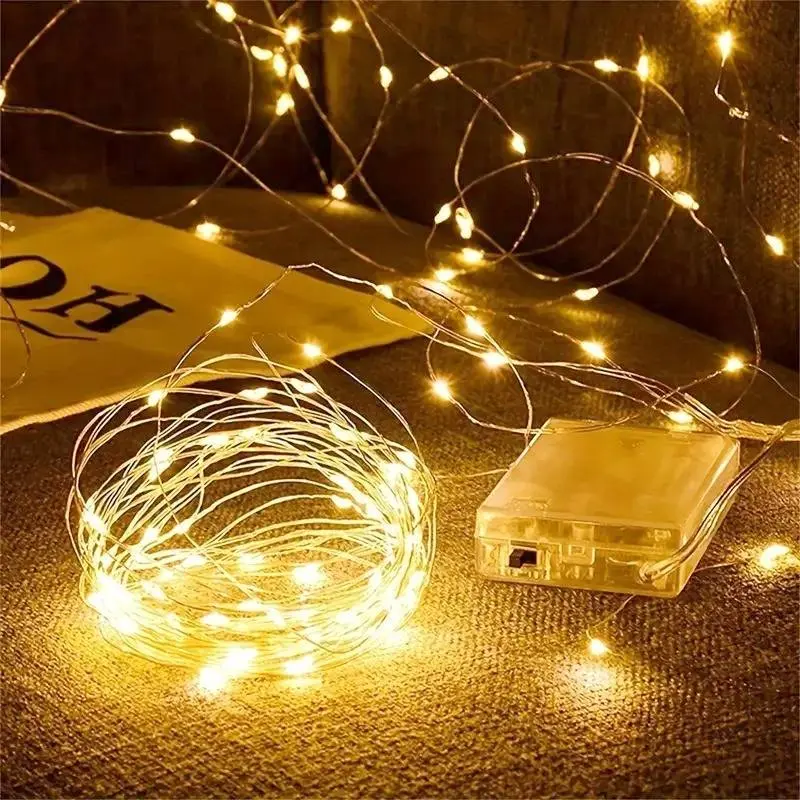 Mini Battery-Powered LED String Lights, Star Firefly Lights for DIY Wreaths, Indoor Outdoor Christmas Decorations, Warm Led Lighting