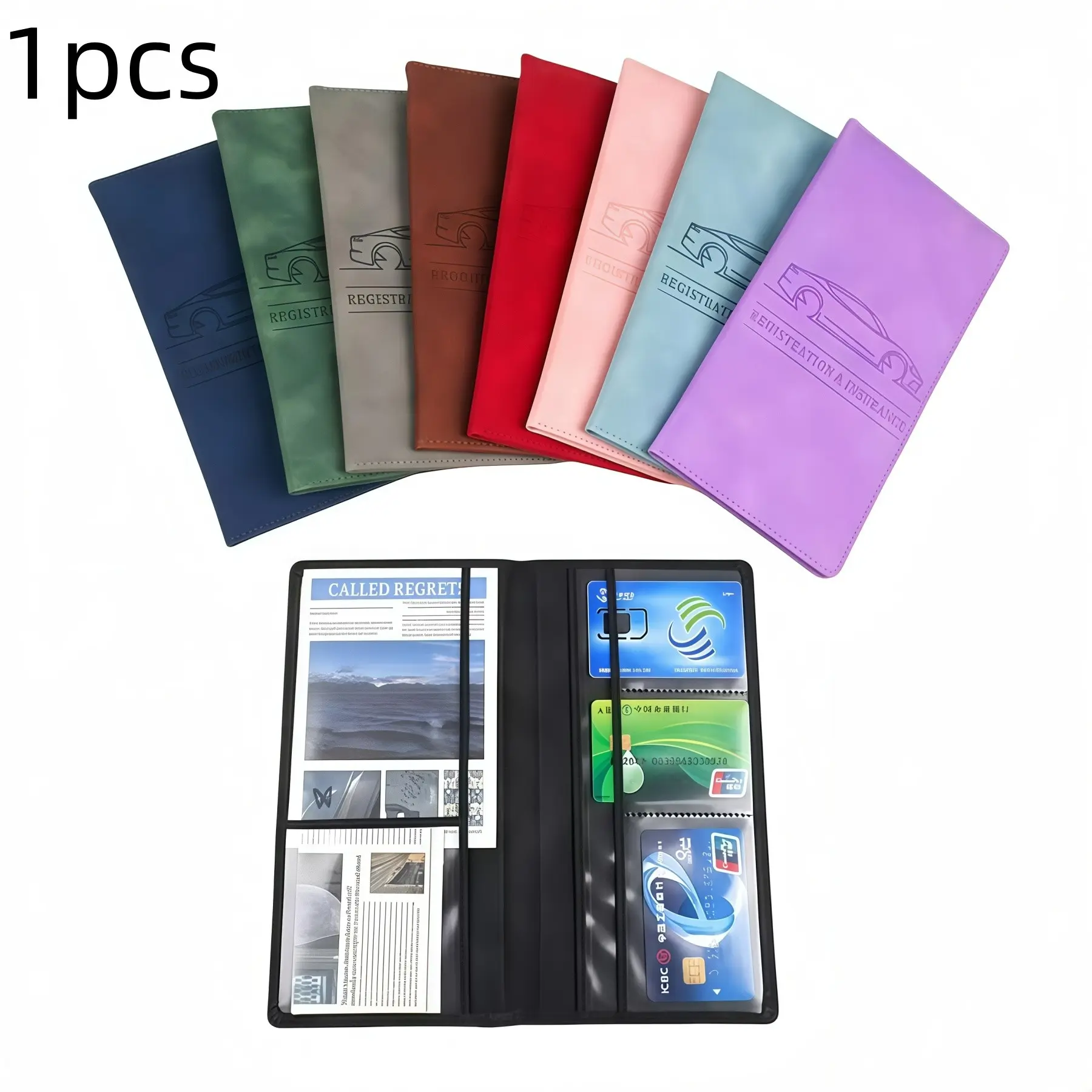 Car Registration and Insurance Holder, Magnetic Closure PU Leather Document Organizer, Multi-Functional Car Document Wallet for Daily Use and Travel, Travel Accessories