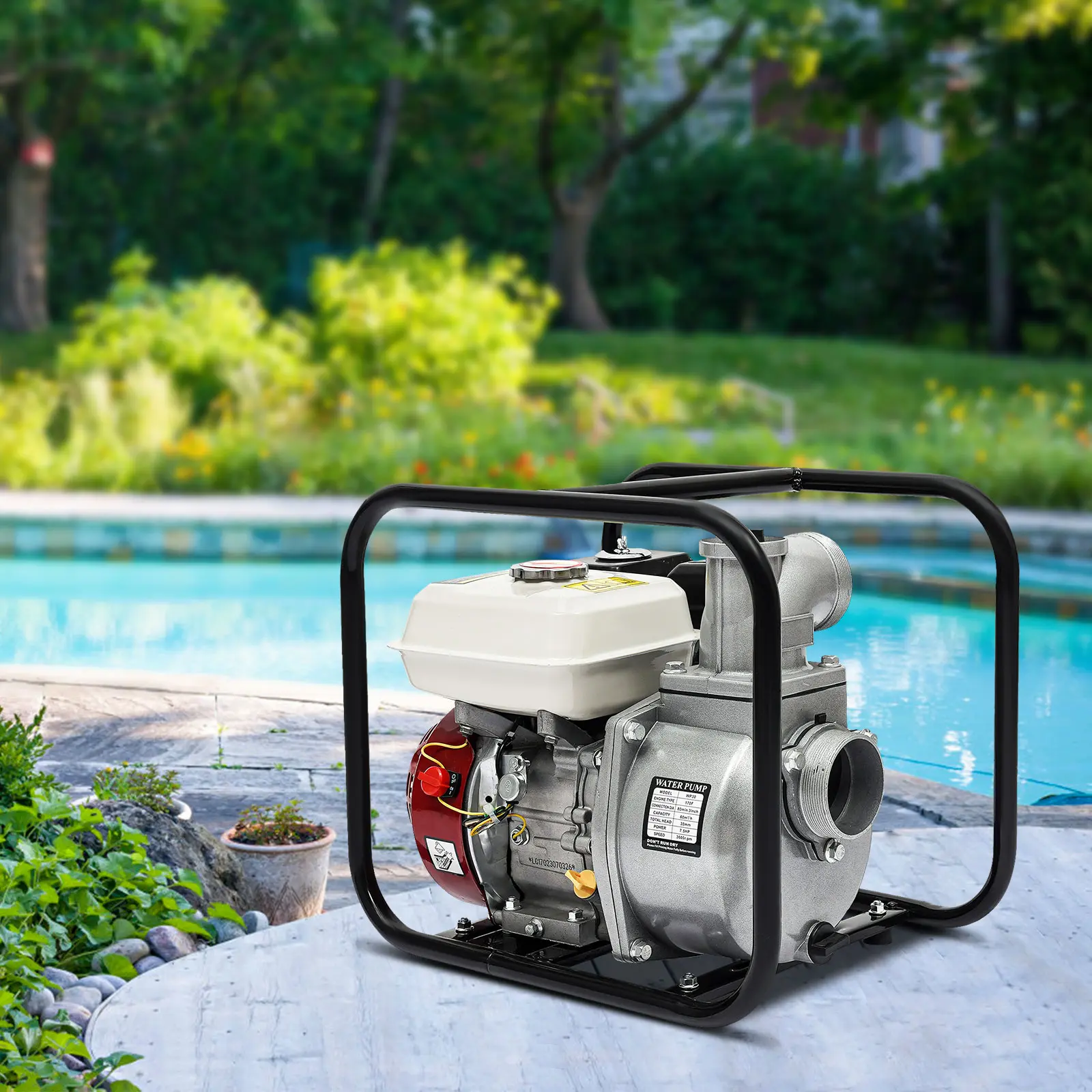 75HP Gas Water Pump High Flow 2119 Cubic Feet/Hour, 92ft Lift for Farm Irrigation Garden Firefighting Pool Drainage