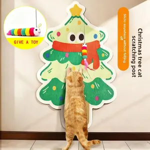 Cat Scratching Board Extra Large Cartoon Christmas Tree Cat Claw Anti-Scratch Sofa Protector Wall Sticker Scratching Board Wall-Mounted Thickened Durable Wear-Resistant Furniture Anti-Scratch Personalized Cat Tree Tower Cat Supplies