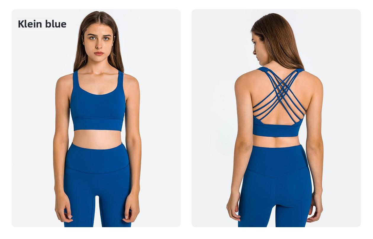 New Women's High-Impact Cross-Back Sports Bra, Shockproof Push-Up Support Fitness Bra