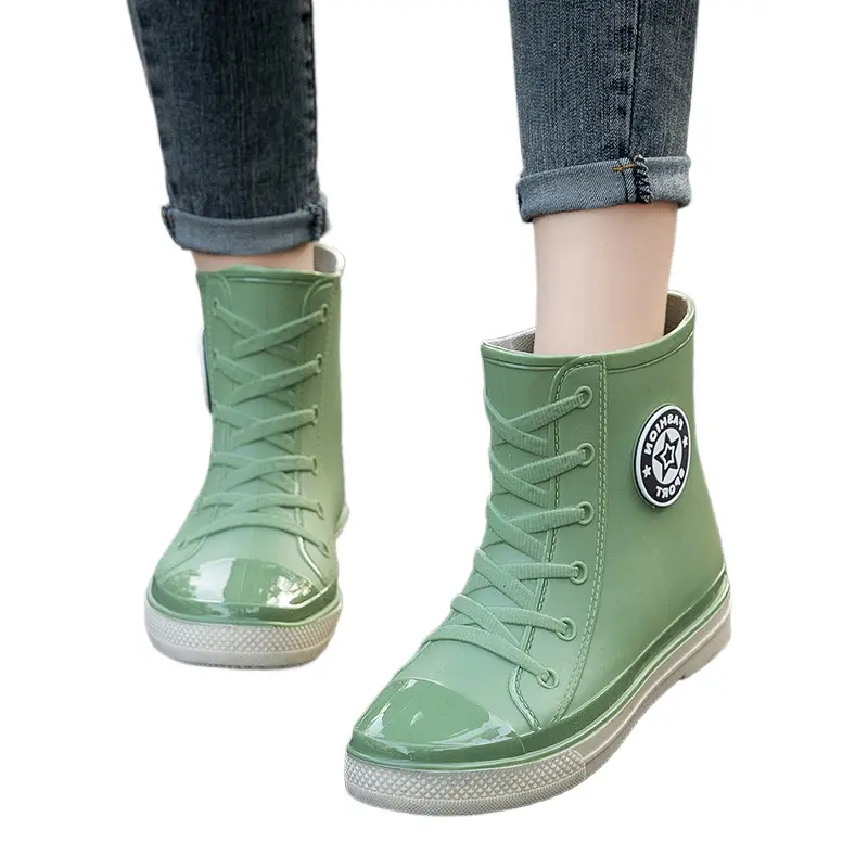 Women's Casual Leather Ankle Boots, Plain Block Heel Walking Shoes with a Side Zipper for Daily Wear, Casual Wear, Daily Use, Female, Footwear