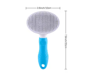 Self Cleaning Slicker Brush - Cat Brush Skin-Friendly Deshedding Grooming Massaging Tool for Long & Short Haired Pets, Cat Hair Brushes Easy Removes Undercoat for Dogs Cats Rabbits - UPGRADED, Blue