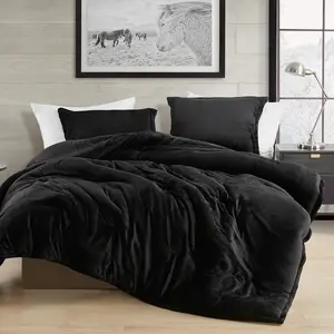 Coma Inducer Oversized Plush Comforter - Touchy Feely - Black