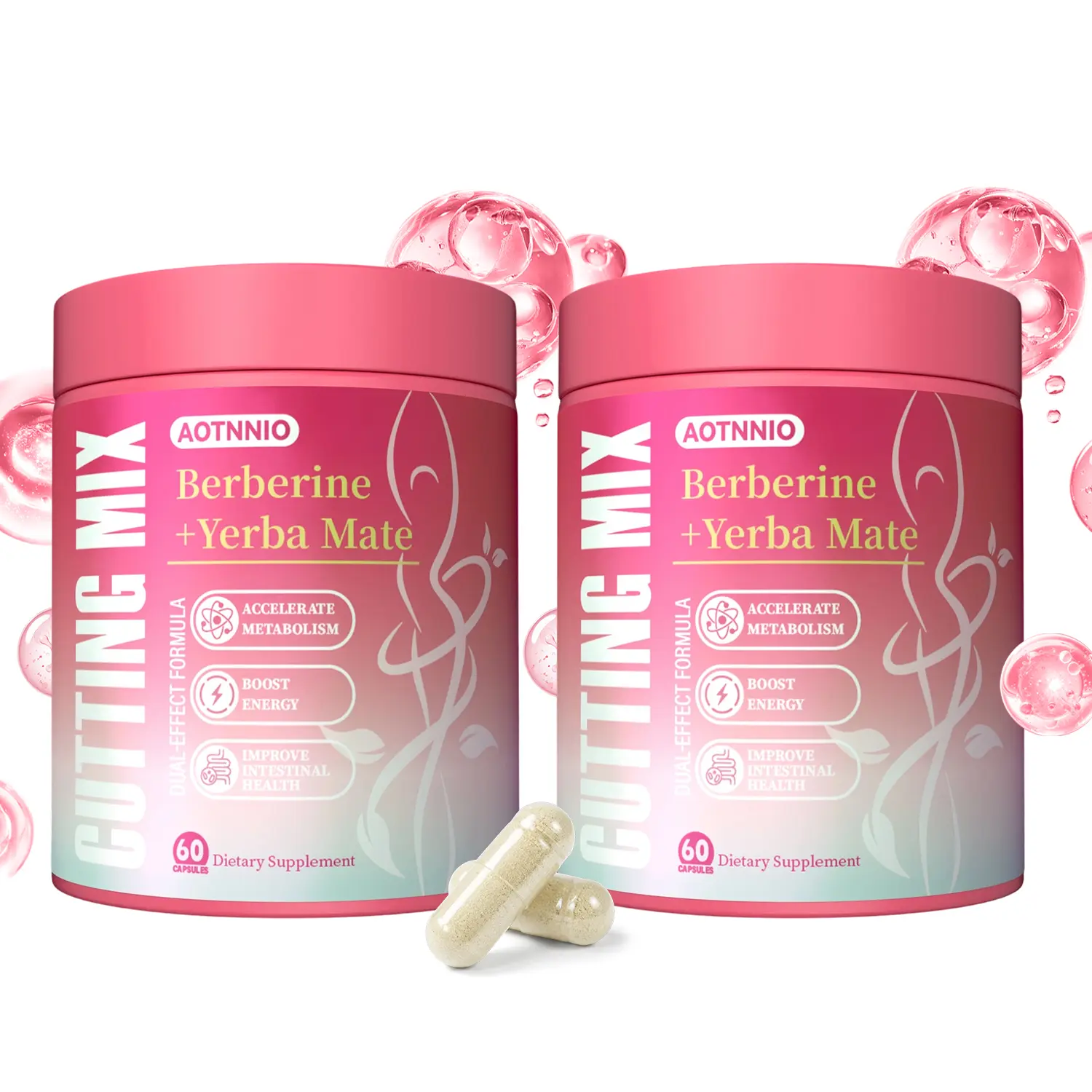 Cutting Capsule MIX Supplement | Berberine, Chromium, 5-HTP, Yerba Mate & Magnesium | Vegan | Natural