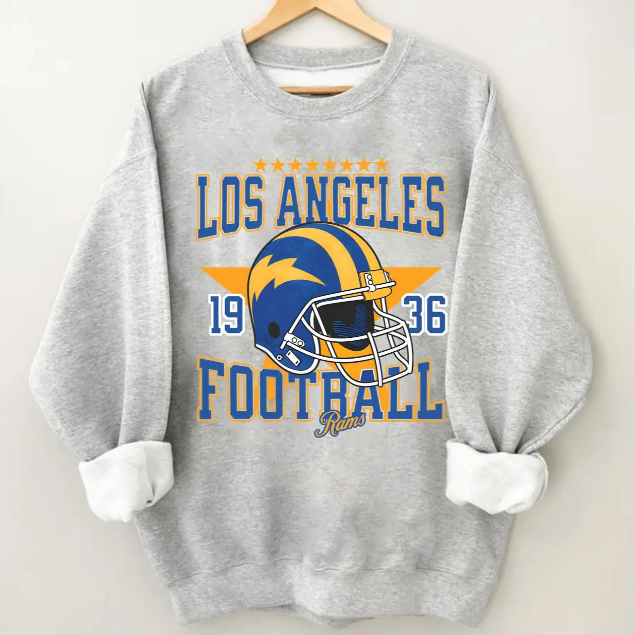 Rams Football Sweatshirt, Classic Crewneck Pullover, Unisex Casual Fan Apparel, Perfect Gift