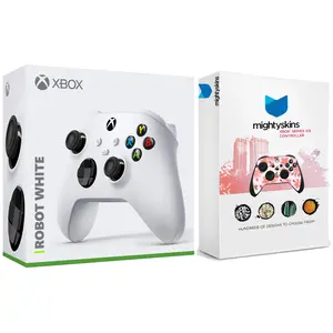 Xbox Wireless Controller for Series X, Series S, Windows with MightySkins Custom Skin Code - Robot White
