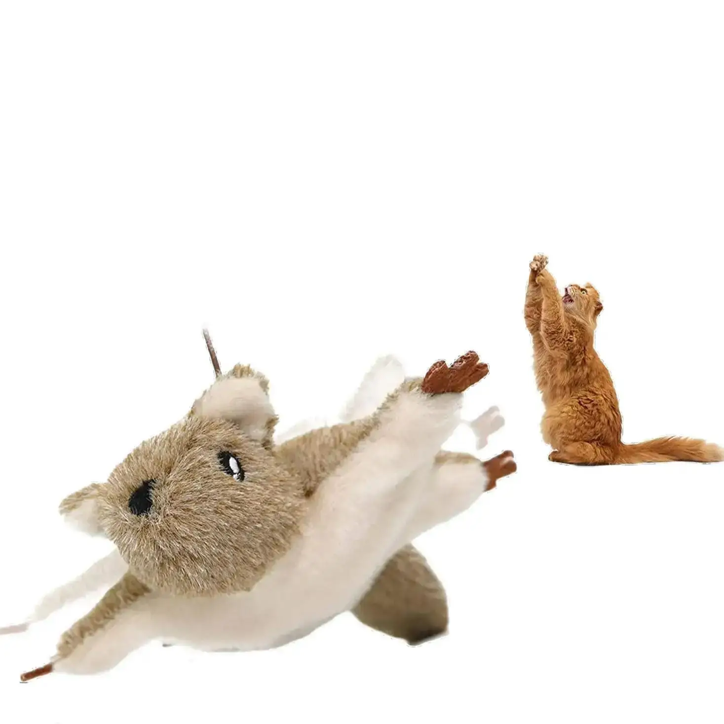 Flapping Bird Cat Toy with Catnip and Chirping for Indoor Cats Bird Squirrel Duck Multiply Play Modes