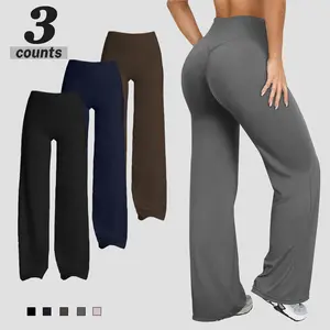 Summervibes Straight Leggings Bottoms Wide Leg Pants for Women High Waist Stretch Casual Sweatpants Lift buttocks and flatten abdomen Vacation Wear Yoga Fitness Gym Clothing Womenswear Minimalist Outdoor Fun