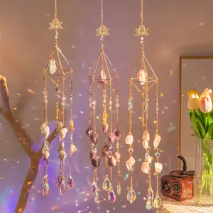 Crystal Sun Catcher Rainbow Maker, Gilded Hanging Decoration Perfect Gift for Home and Gardens, Birthday, Mother's Day and Christmas  Metal Hangable