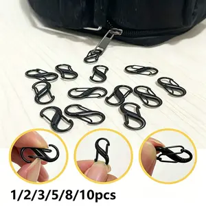 1/2/3/5/8/10 pcs Double Small Carabiner, Carabiner Hooks, S-Shaped Carabiner Keychain Alloy Spring Hook Zipper Clip Suitable For Travel, Beach Bag, Suitcase, Pet Lock Pendant, Fishing/Camping/Outdoor Zipper Lock Puller Replacement Connector