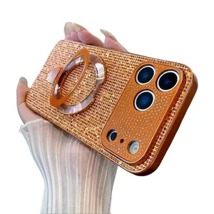 Protective Customized Cellphone Cover - Stylish Hybrid Tech Accessory, 17-Port Luxurious Casing with Multi-Layer Coating, Shiny Bead-Adorned Camera Lens Protection