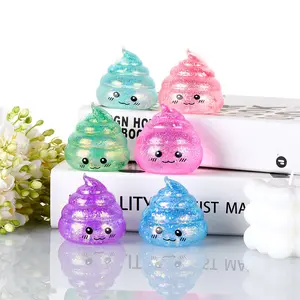 Cute Smiling Emoji Poop Squishy Slow Rebound Soft TPR Stress Relief Squeeze Fidget Toy Funny Gift Ideal for All Ages Lightweight Portable Safe Durable