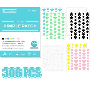 Pimple Patches,Hydrocolloid Star Pimple Patches for Face,Acne Patches for Face,Invisible Blemish Patches with Tea Tree, Salicylic Acid and Centella Asiatica,Zit Patches 306 Count,Vegan,Suitable for All Skin Types