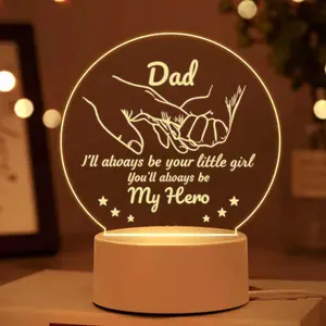 1pc Lighted Floor Standing LED Atmosphere Lamp with Heartfelt Message & Soft Glow, Emotional Dad Gift for Father's Day Home & Festive Decor (Mens Gift Option)