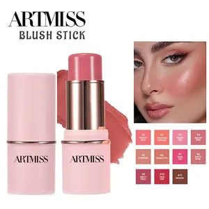 Smooth Application Blush Stick, High Saturation Color, Long-Lasting Makeup, Glow, Portable, 11 Colors Available, Creamy Texture