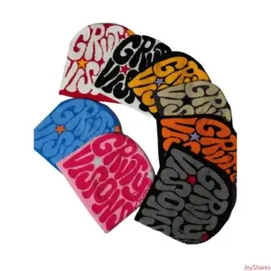 Men’s Letter Jacquard Spider Web Knit Beanie, Warm Soft Winter Hat For Street Style Fashion, Ideal For Casual Daily Wear In Fall And Cold Weather