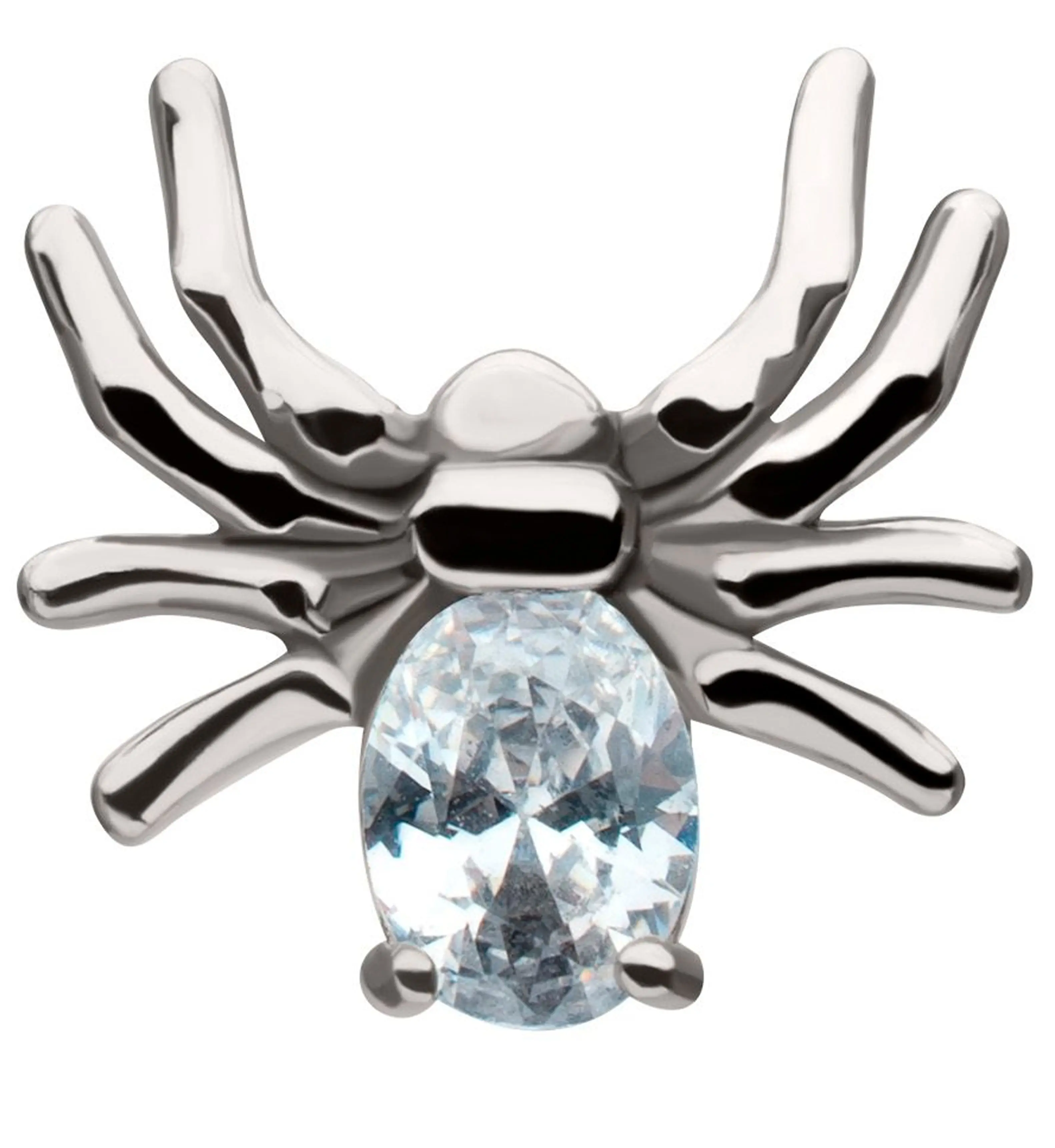 Spider Clear CZ Stainless Steel Internally Threaded Labret