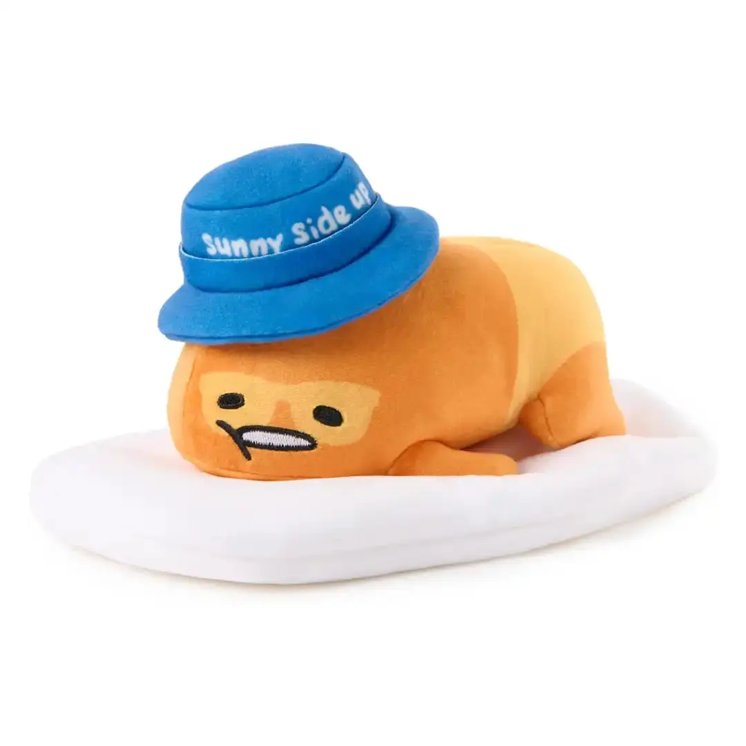 GUND Sanrio Gudetama The Lazy Egg 5" Tall 5 Inches Soft Fabric Plush Toy Collectible, Sun-Kissed Sunny Side Up Mascot, Tan Lines-Themed Display Accessory, Cute Gift Item, Collectibles, Displaying