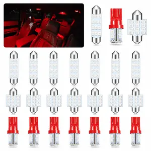 24 PCS LED Interior Car Light Kit T10 31mm 42mm For Dome Map Courtesy Tail And License Plate