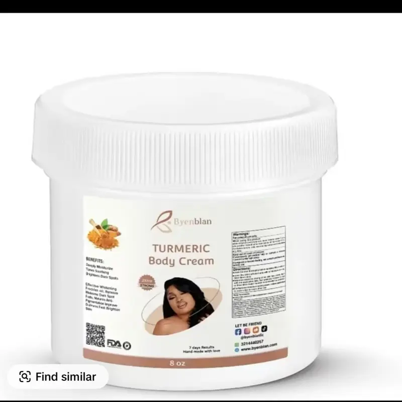 Byenblan Turmeric Body Cream, Smooth Lightweight Daily Moisturizer for Body Care